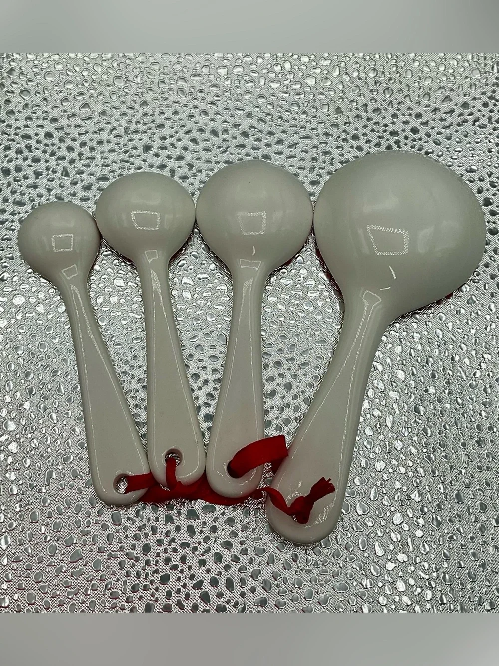 Colorful Vintage Ceramic Measuring Spoons Set of 4